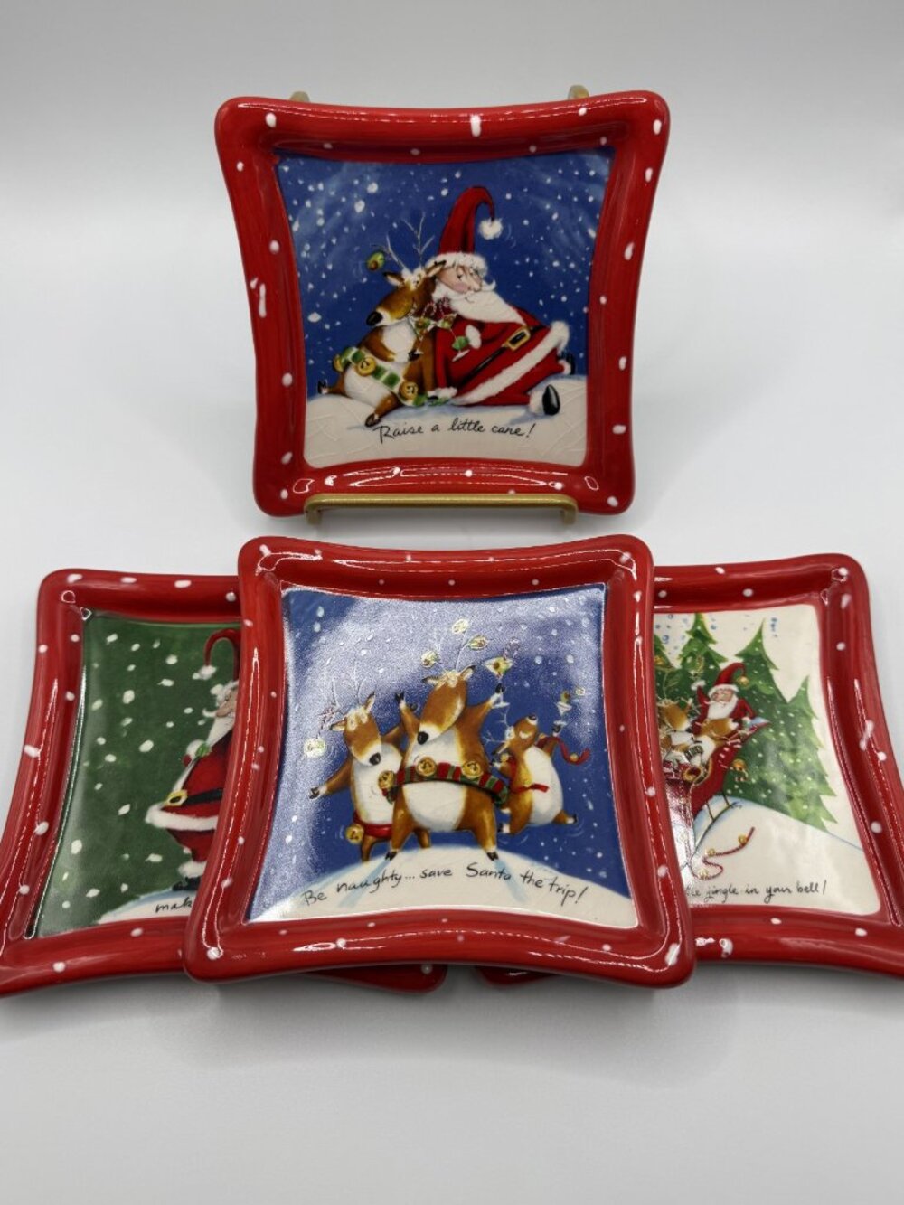 Christmas Appetizer Square Plates by Mud Pie